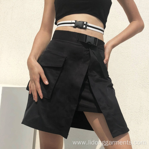 Adjustable Side Pocket Hip Hop Style Skirt